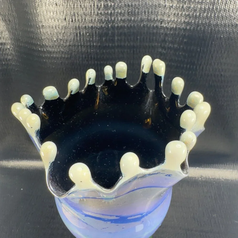 Studio Art‎ Glass Tall Vase Vessel Slag Multicolored Glass Vase Hand Blown Thin